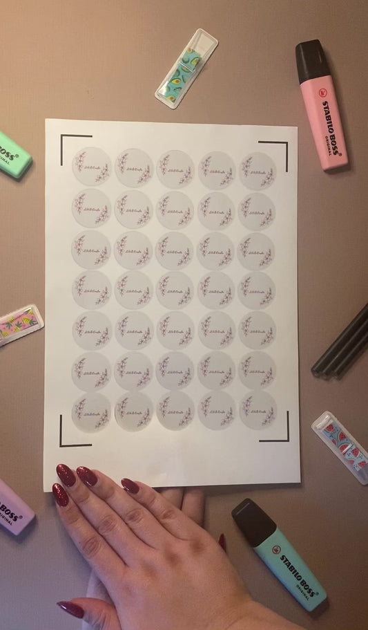 Custom-made Circular Stickers, A4 Sheets, Matte Finish